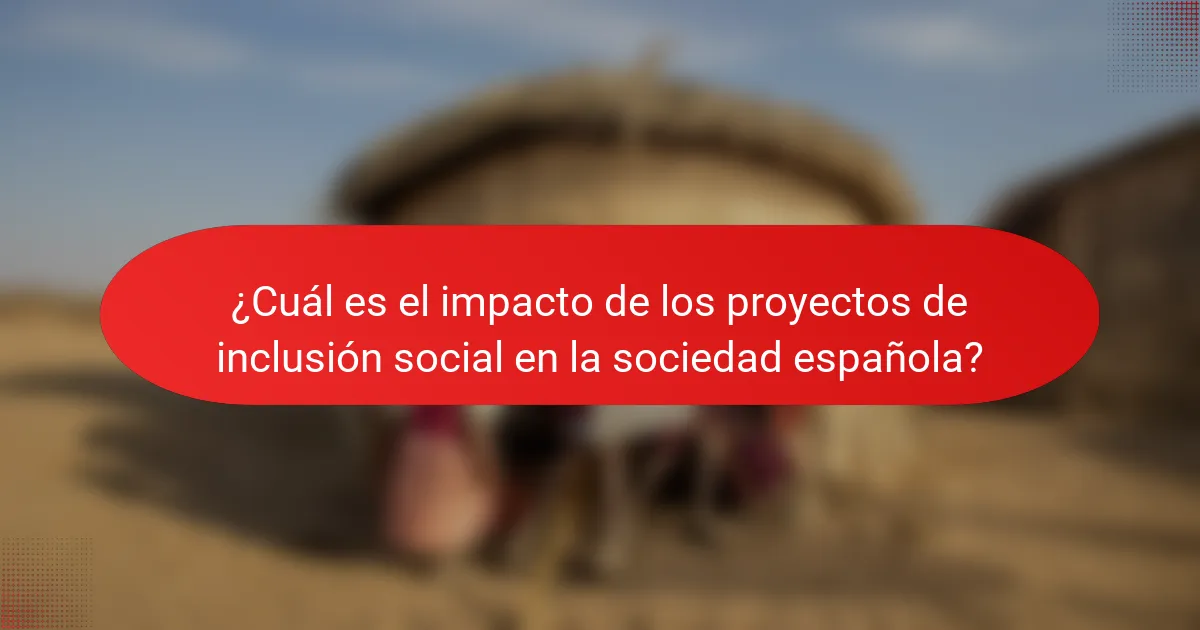¿Cuál es el impacto de los proyectos de inclusión social en la sociedad española?