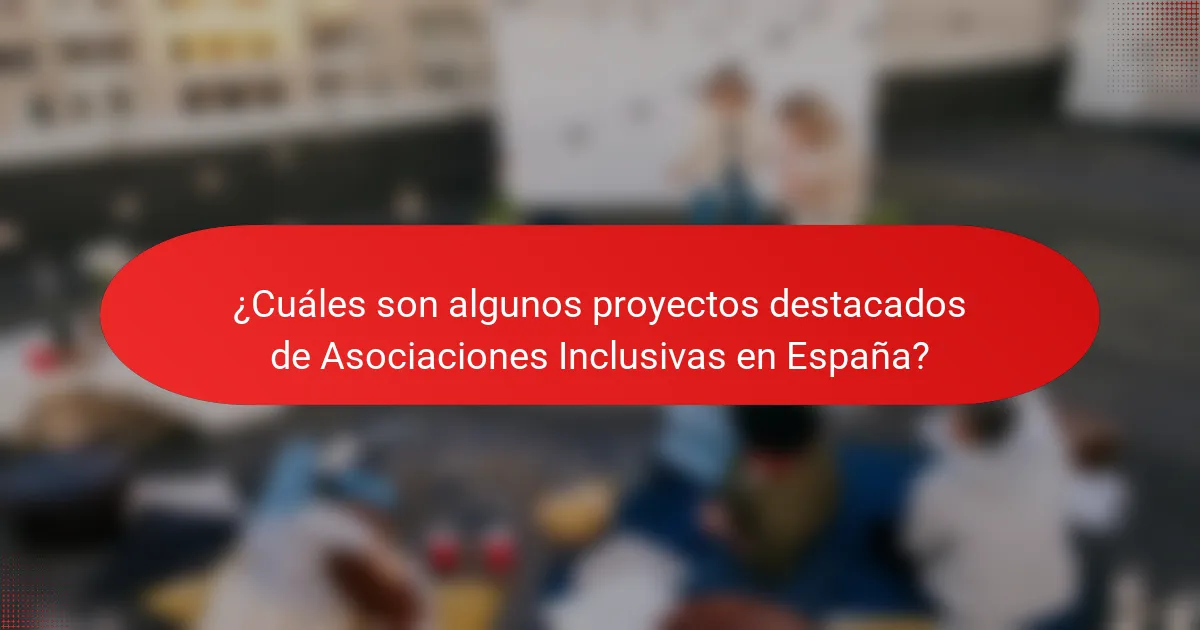 ¿Cuáles son algunos proyectos destacados de Asociaciones Inclusivas en España?