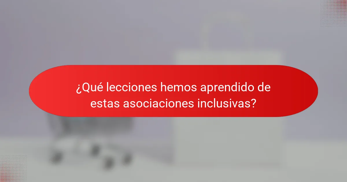 ¿Qué lecciones hemos aprendido de estas asociaciones inclusivas?